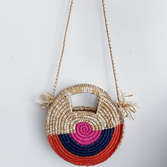 Top Shop Colorful Straw Circle Bag - Picture 2 of 5